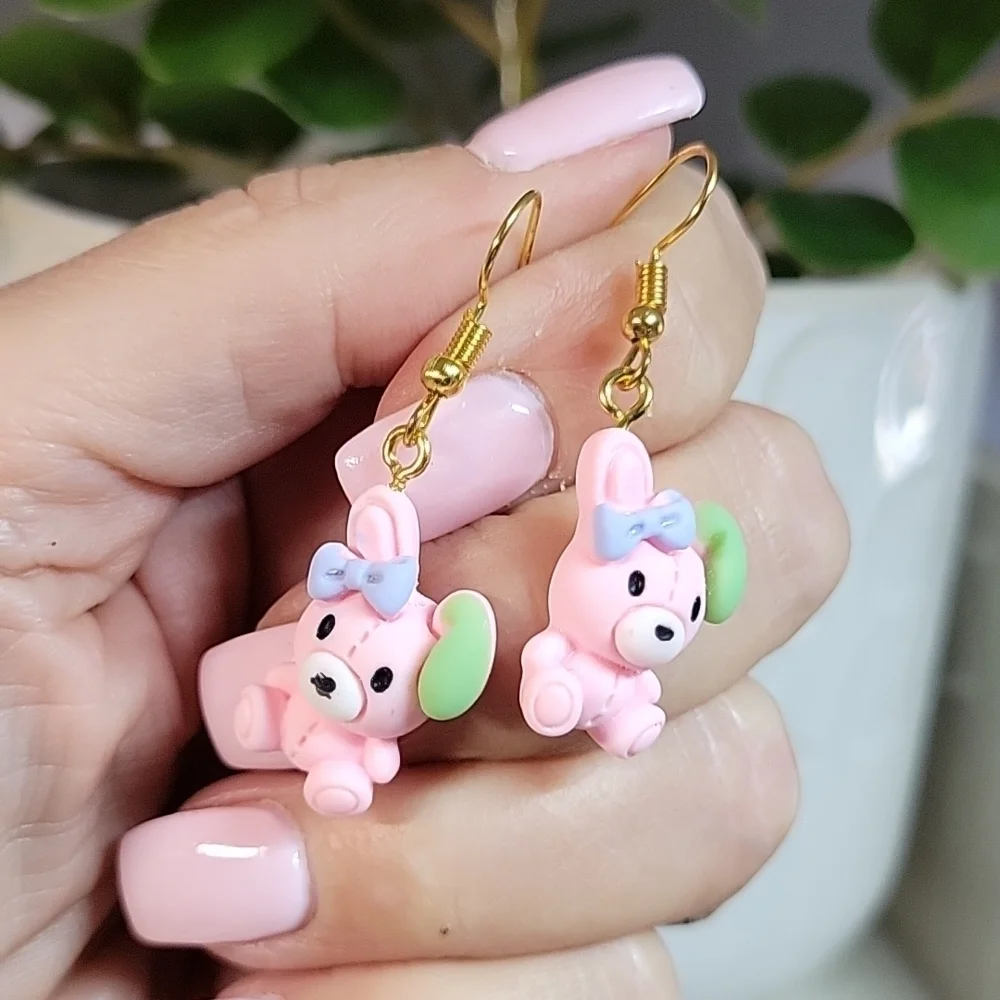 🔥LAST PAIR🔥 Pink Bunny Drop Earrings